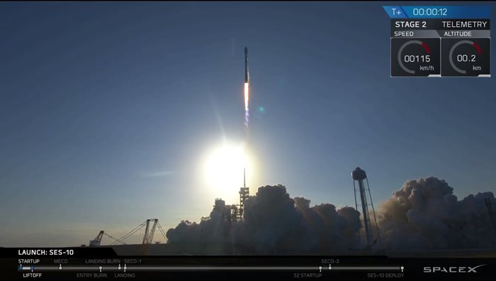 SpaceX Falcon 9 lansare satelit SES-10